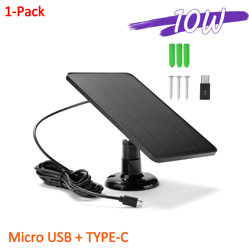 5V 20W Solar Panels For Eufy Eufycam 3/3C/2/2C/2Pro Wall Mount Waterproof Solar Cell System With 9.8ft Power Cable,1 Pack: dark blue