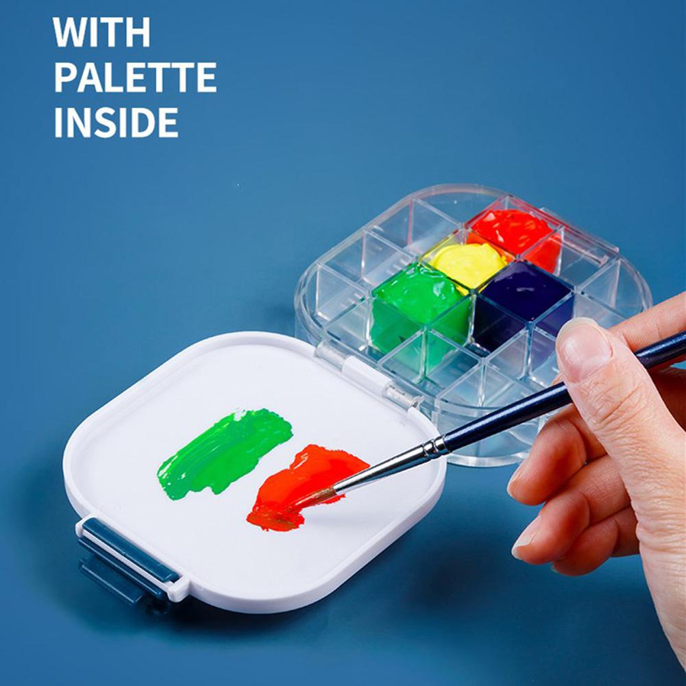 16Grids Aquarel Palet Vouwen Hydraterende Lade Verf Penselenbakje Opvouwbare Emmer Voor Aquarel Olieverf Art Supplies