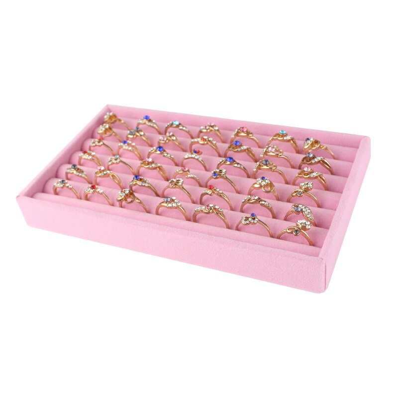 Bandeja De almacenamiento De Joyas De terciopelo rosa, Organizador De joyería, soporte para pendientes, vitrina, Organizador De Joyas: 4