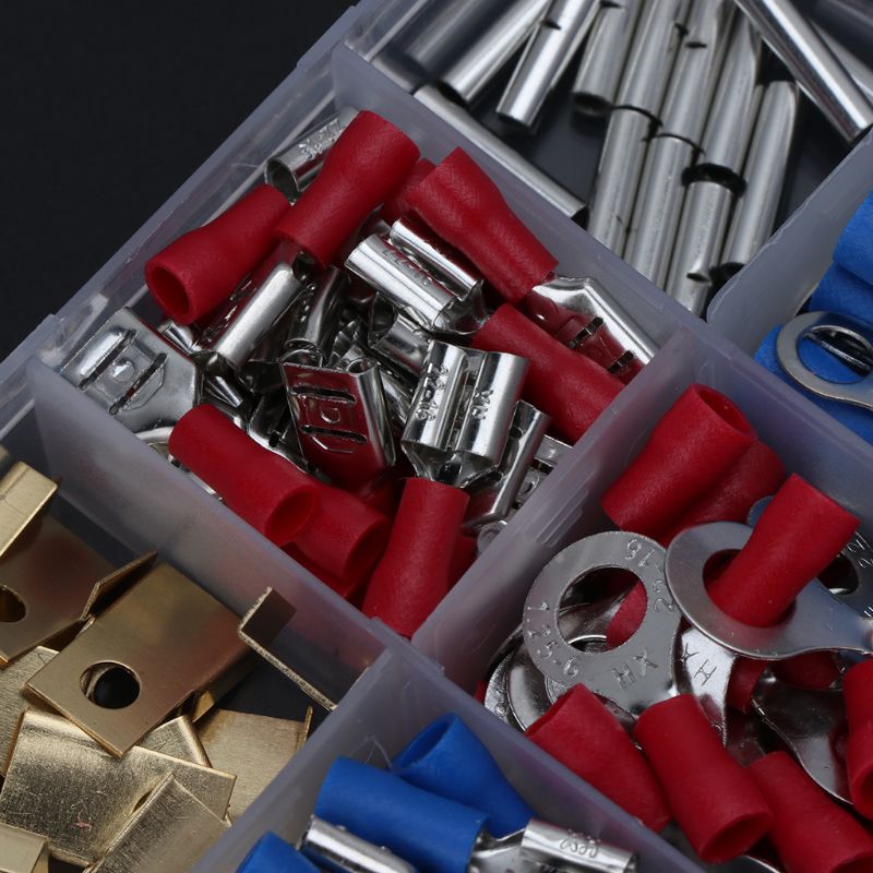 300Pcs Assorted Electrical Wire Terminals Insulated Crimp Connector Set