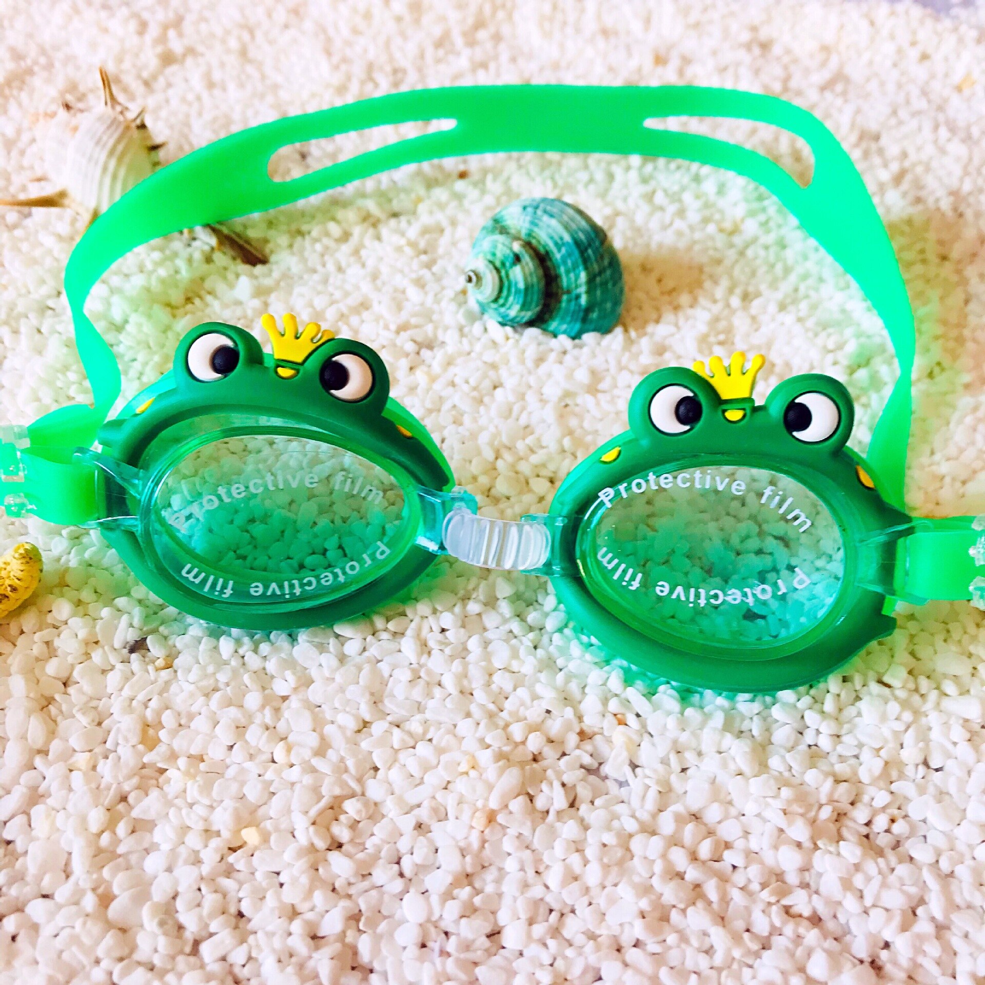 Nuovo colore solido ispessito protezione ambientale boa gonfiabile in PVC adulto doppia sirena sicurezza nuoto braccio anello boa bambino: frog goggles