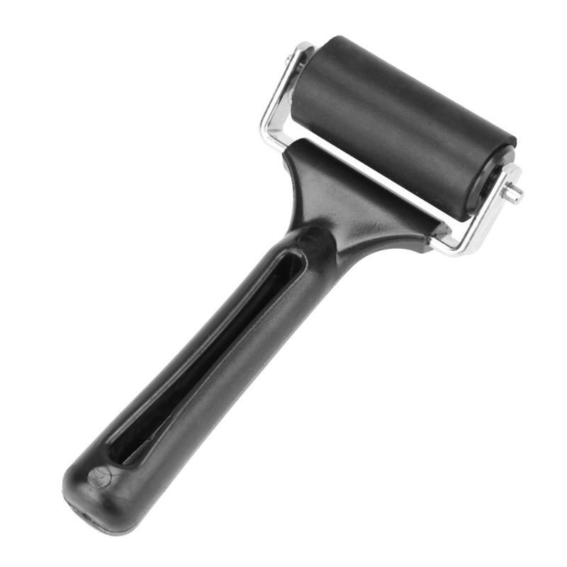 Rodillo de goma negro para pintar, 1 Uds., 6 y 10CM, herramientas de manualidades, bricolaje, mango de madera, rodillo de goma, herramientas de cepillado, pintura, pared de mano: 6cm