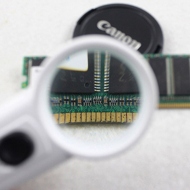 15X Handheld Glass Loupe Magnifier Magnifying Glass Portable Pocket Tool With 2 LED Light