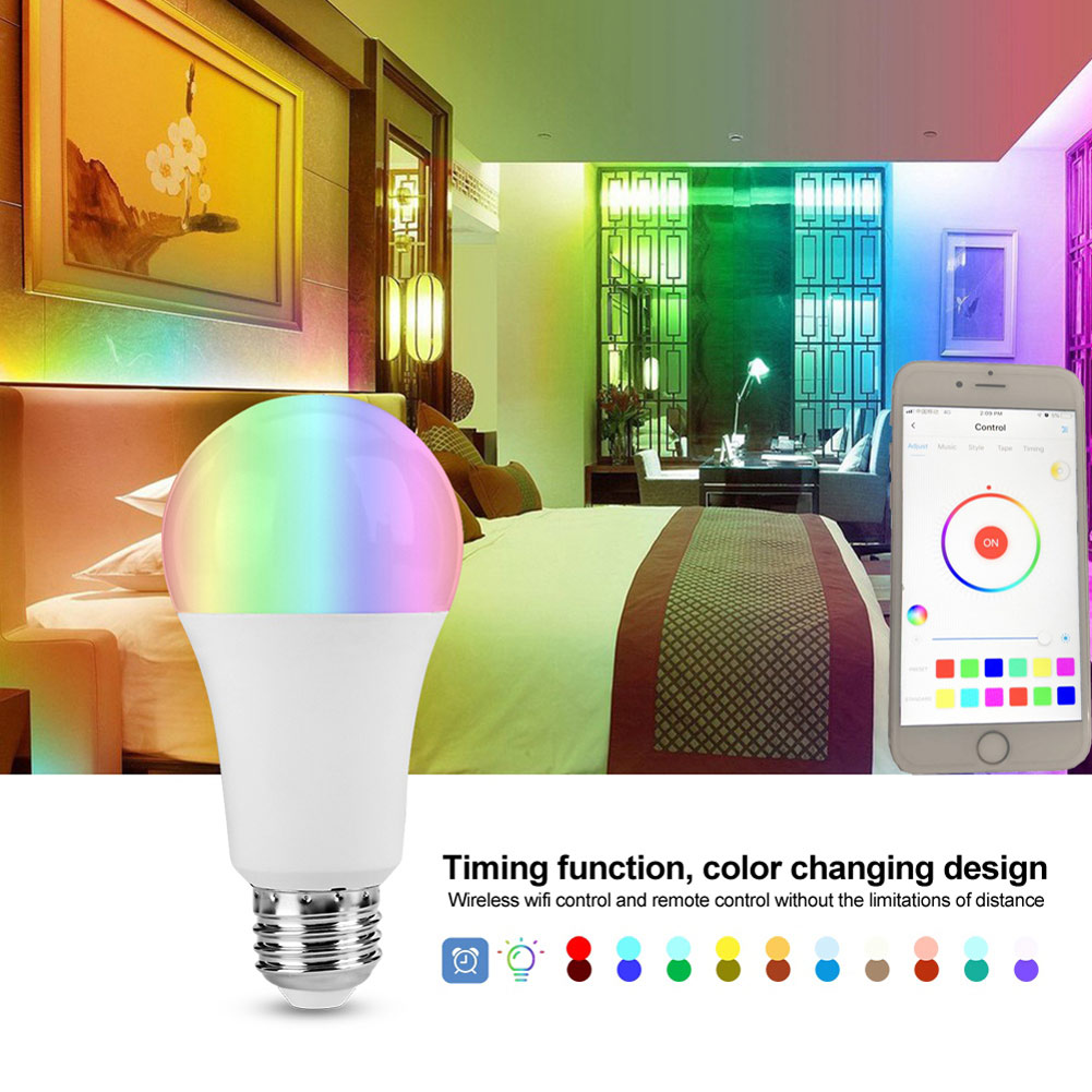 Smart WiFi Lamp 7 W RGBW Afstandsbediening Multicolor LED Lamp Compatibel voor Alexa TSH Winkel