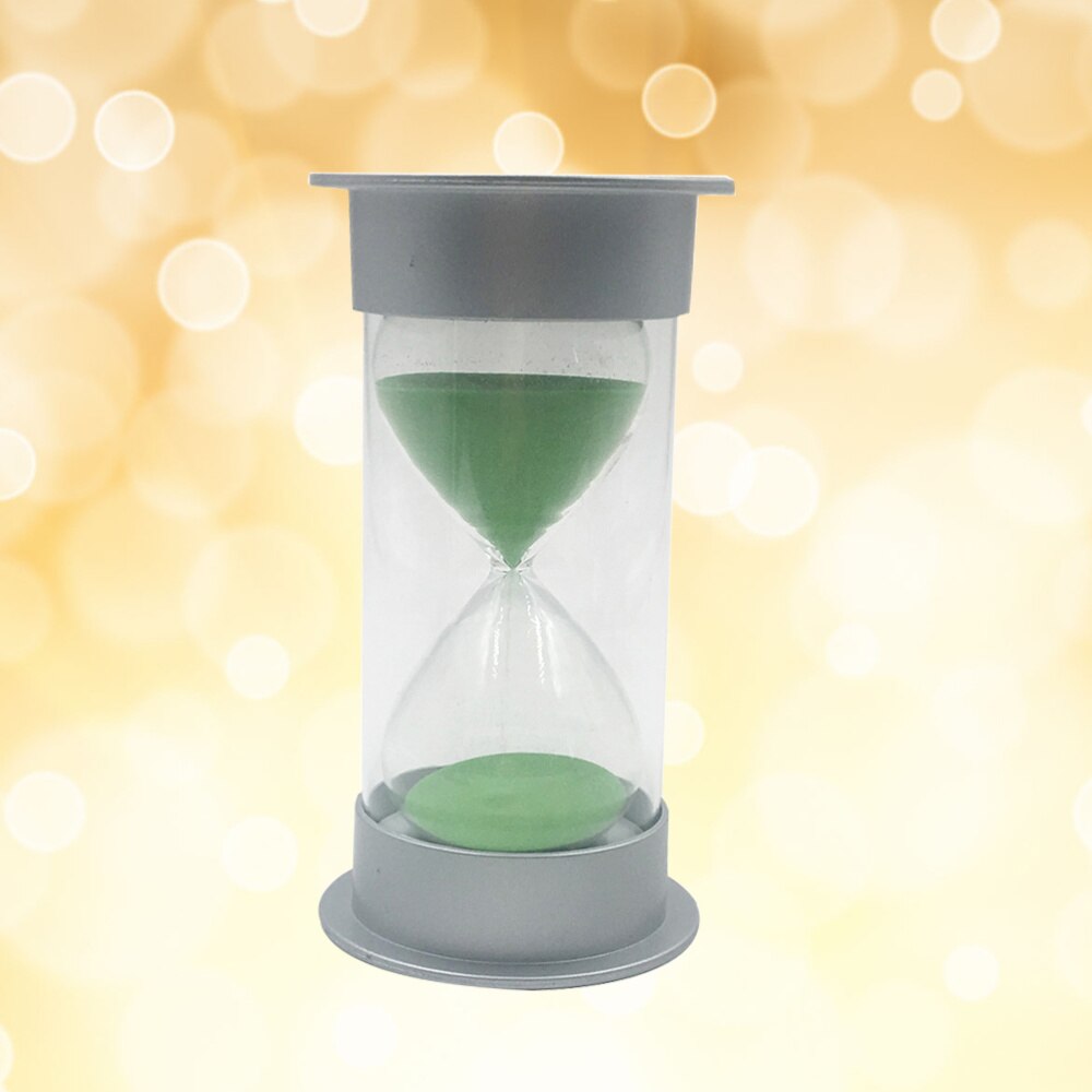 Simple Cylinder Sand Hourglass 30 Minutes Plastic Security Sand Timer Sandglass Hourglass (Silver and Blue)