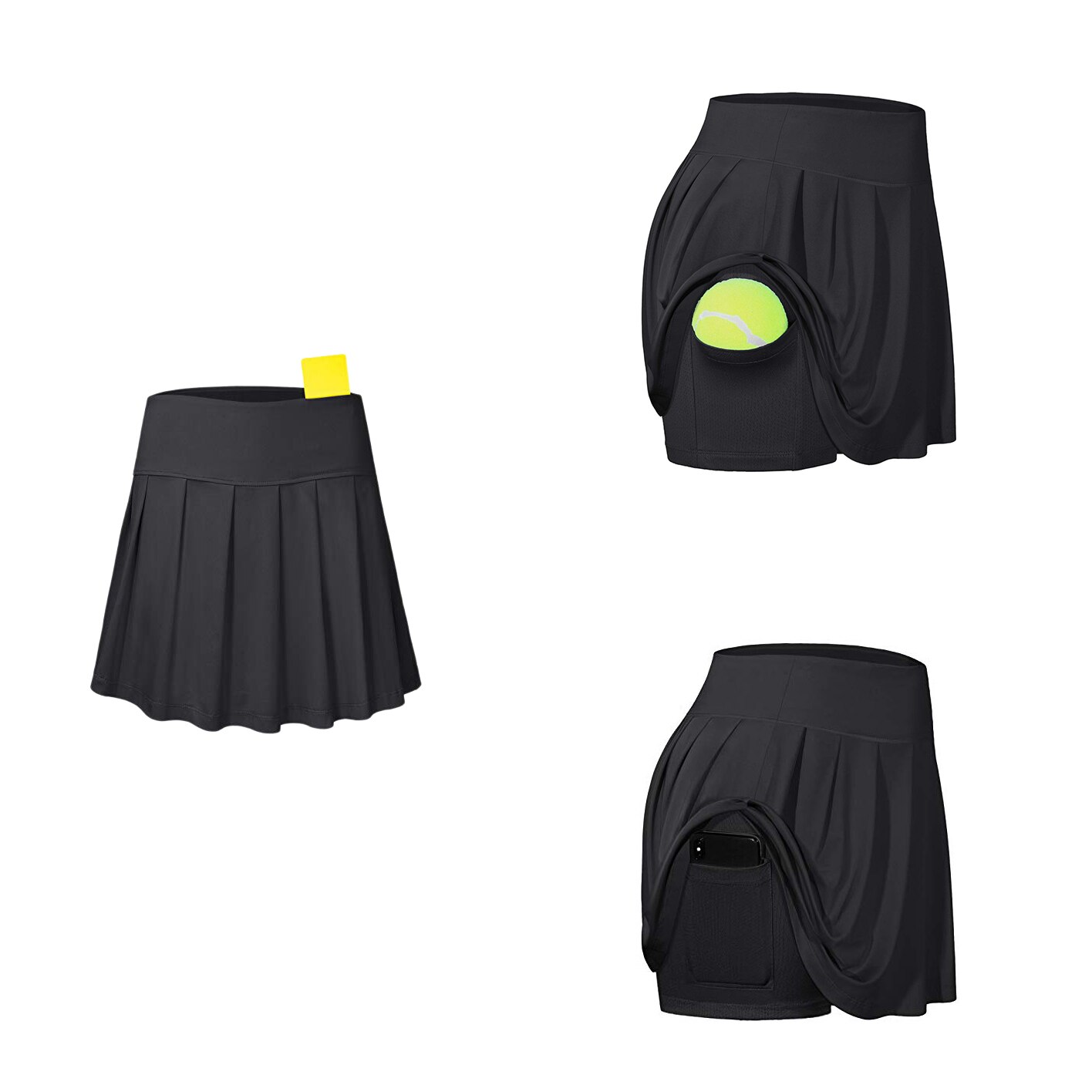 Dames tennisrokken geplooide atletische golfskorts met ingebouwde shorts pasvorm yoga fitness