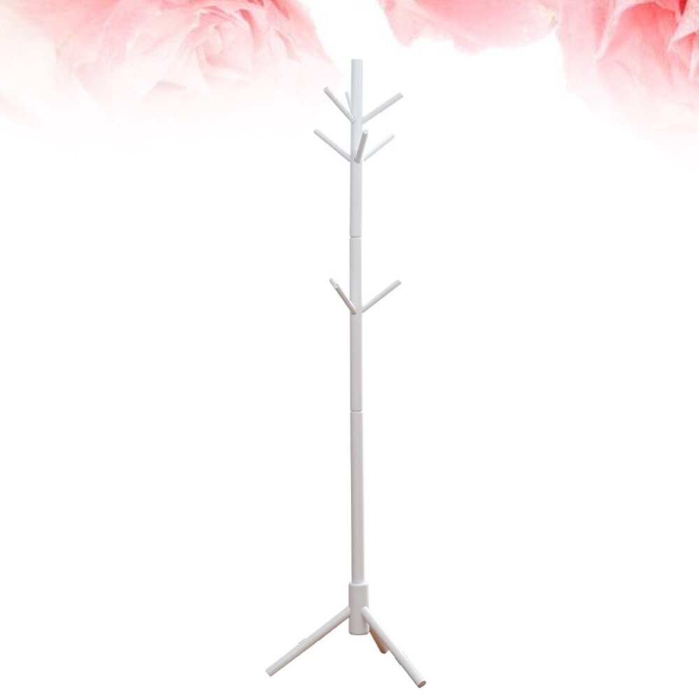 1pc Wooden Coat Hat Stand Tree Holder Hanger Rack Tree Branch Coat Hanger Natural Clothes Organizing Rack(White): White