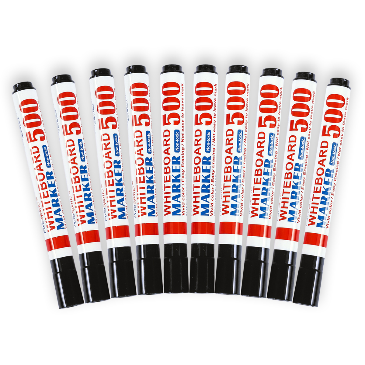 Pennarello per lavagna bianca da 10 pezzi, pennarello per lavagna nera blu rossa per ufficio scolastico: nero