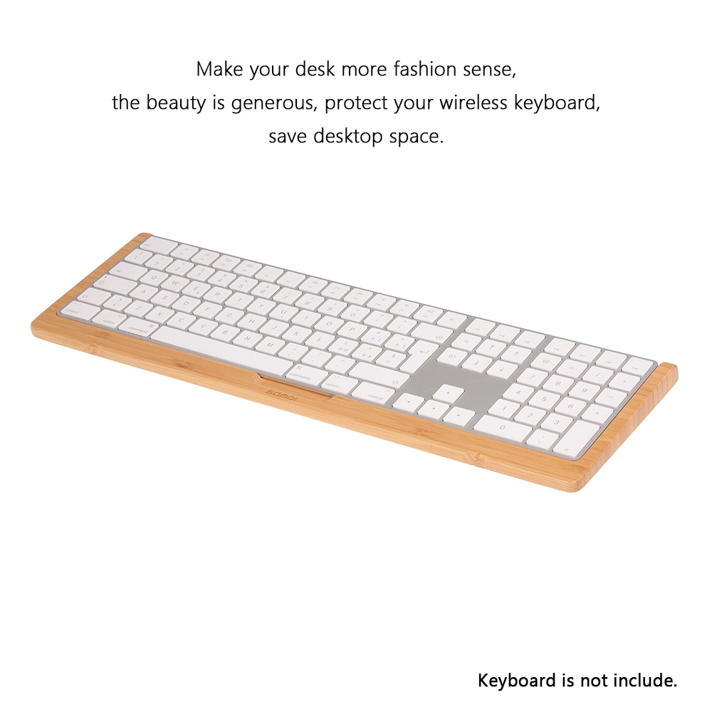 Soporte de teclado SAMDI SD-006Wa-3, soporte de base para bandeja de teclado de bambú para Apple, soporte estándar para teclado IMac