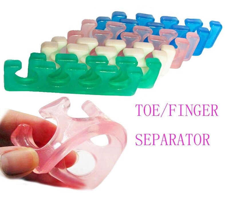 Kleur Willekeurige Silicone Soft 1 Stk/pak Form Toe Separator/Finger Spacer Voor Manicure Pedicure Nail Tool Flexibele Soft Silica
