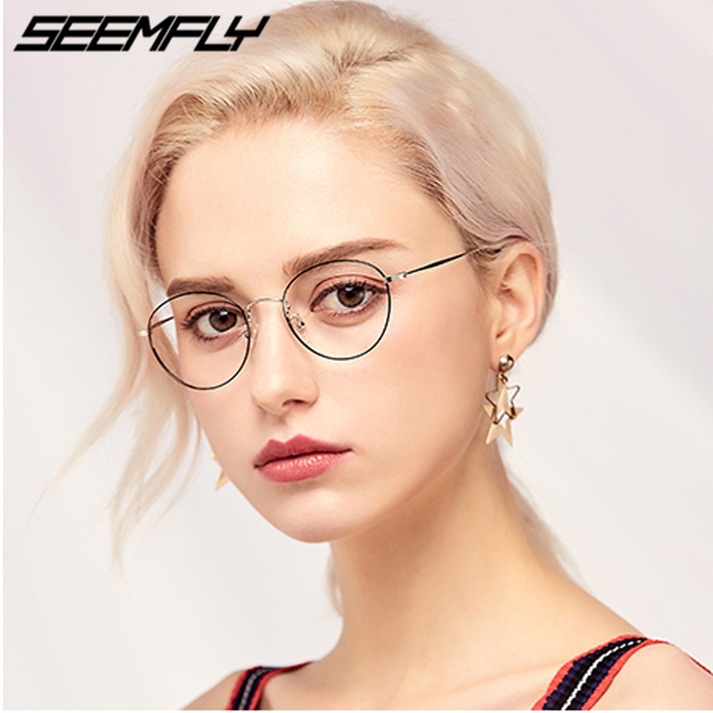 Seemfly gafas de protección contra luz azul de las mujeres los hombres claro lente gafas con reflejo gafas de computadora simple espejo gafas