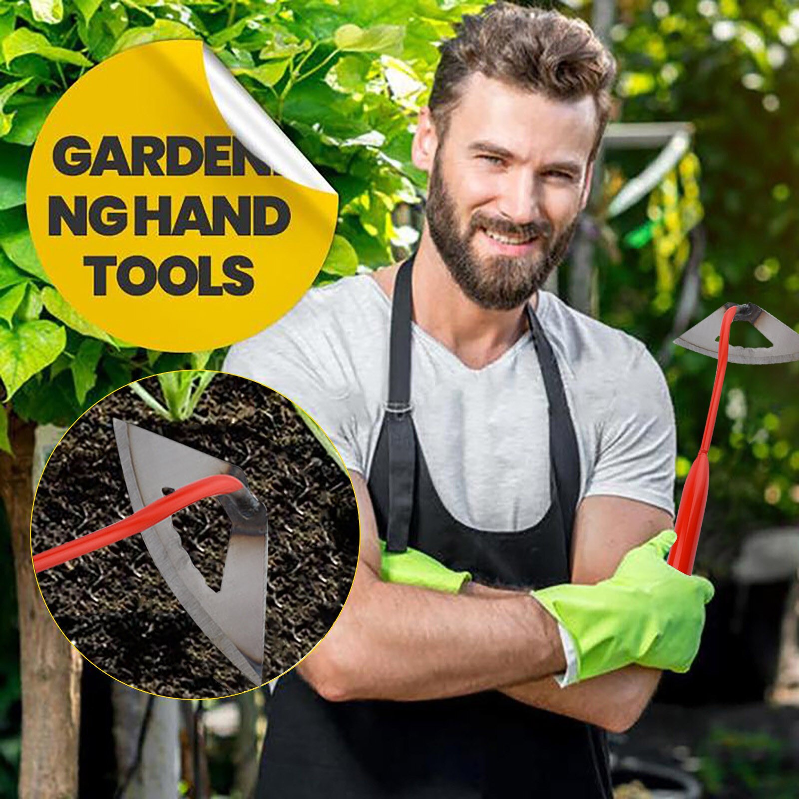 Stainless Steel Farm Hoe Gardening Farm Tool Digging So-il Vegetable Flower Dual-use Hoe Garden Hoe Farmer Tools Accessories