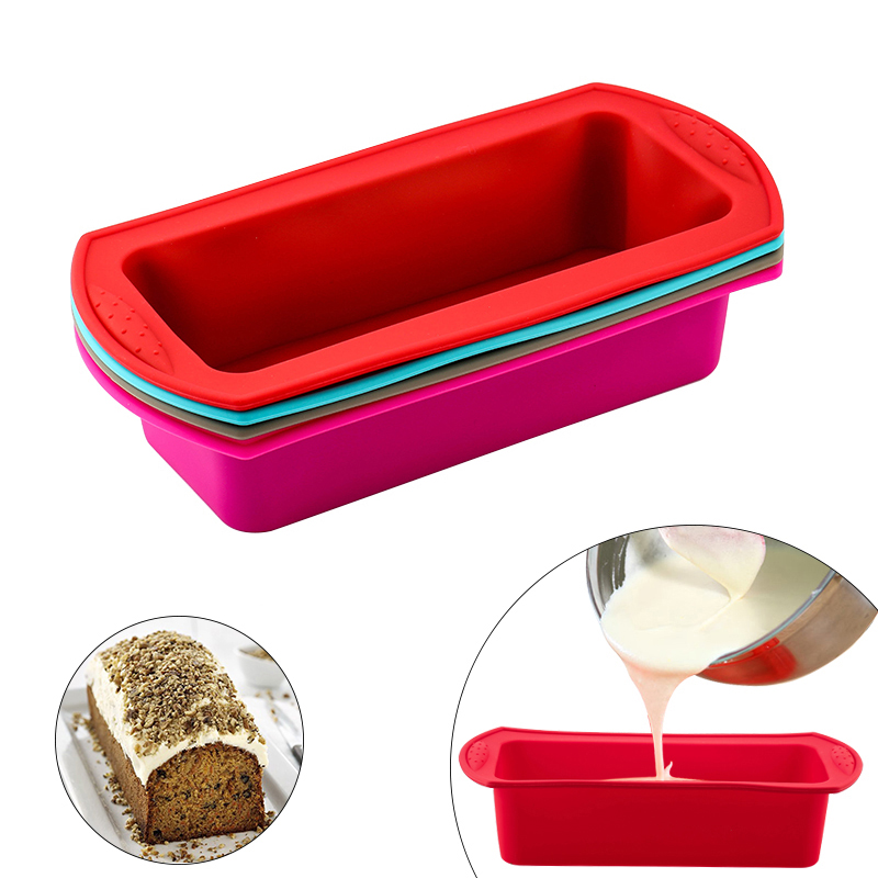 Square Silicone Cake Mould Non-stick Cake Baking Mold 4Colors Toast Bread Tray Mold Kitchen Baking Accessories