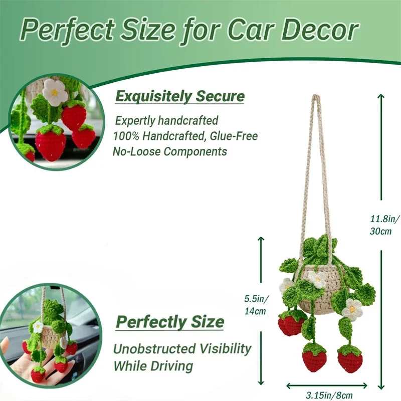 Auto Bloem Gehaakte Hangende Mand Creatieve Auto Spiegel Opknoping Accessoires Home Decor