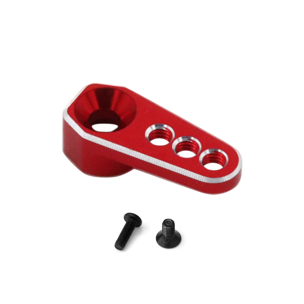 Brazo de dirección de bocina Servo RC 25T de aluminio para coche trepador de control remoto TRX4M Bronco Defender 2065T piezas de mejora de coche RC 1/18: Rojo