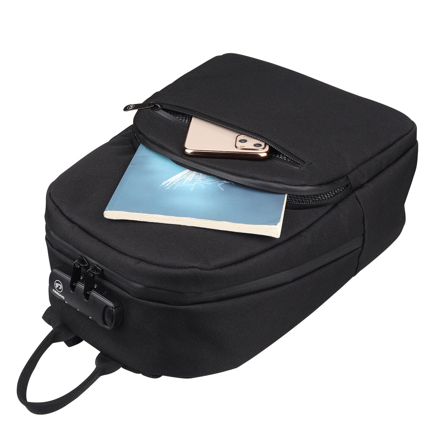 FIREDOG-Mini mochila a prueba de olores con cerradura para hombre y mujer, bolsa de almacenamiento de viaje, a prueba de olores