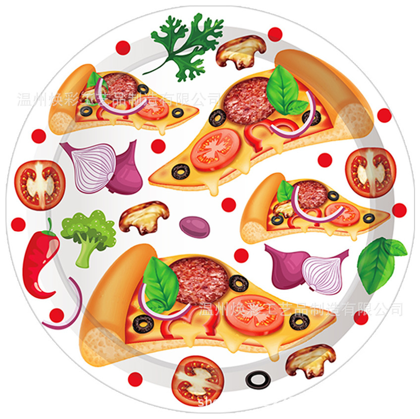 Cartoon Pizza Food Party Wegwerpservies Sets Verjaardag Barbecue Camping Borden Kopjes Servetten Baby Shower Party Picknick Decor: Deep Sapphire