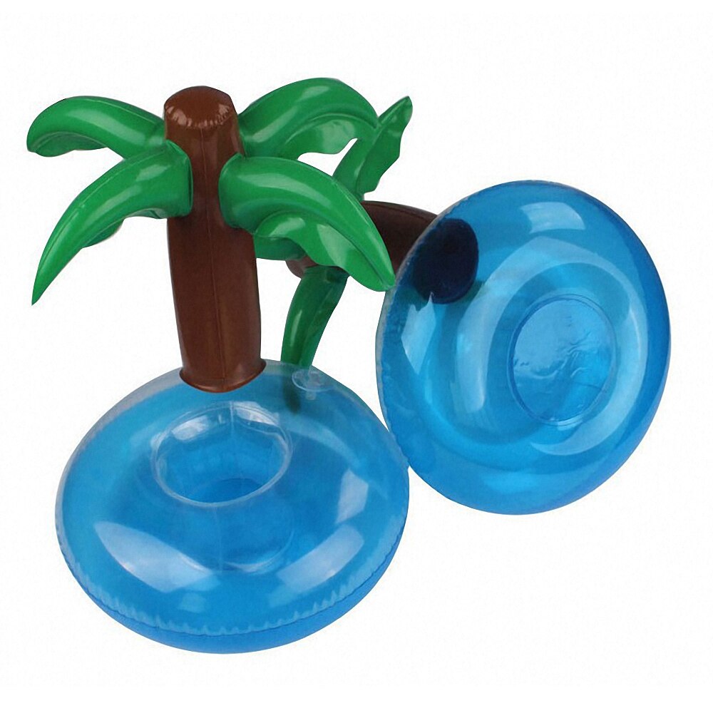 Porte-gobelet gonflable en forme de crabe cerise, 1 pièce, porte-boisson, flotteur de piscine, refroidisseur de bière, jouet de piscine, sous-verres flottants: Coconut tree