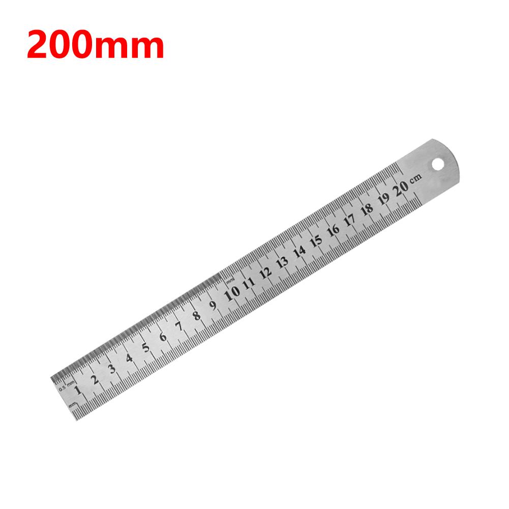 Stainless Steel Ruler 15-50cm Double Side Metal Straight Ruler for Office Home School Precision Measuring Drawing Tool Supplies: Yellow