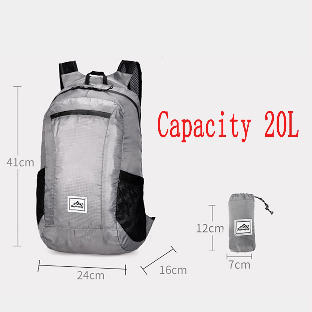 Backpack Wear Light Sports Outdoor Backpack Light Simple Fold Large Capacity Schoolbag Travel Bag Computer Bag