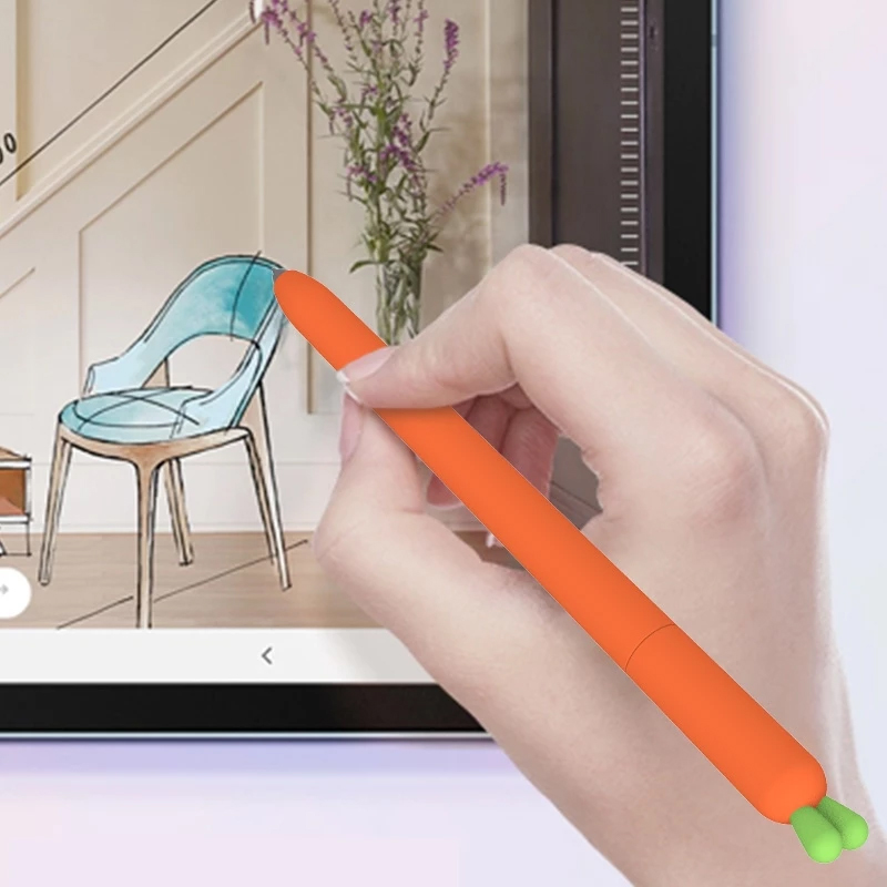 Carrot Vegetable Model Soft Case Silicone Cover For Samsung Galaxy Tab S Pen S6 Lite S7 Tablet Stylus Pencil Casing