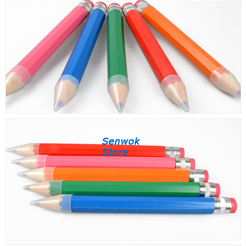 Super stor blyant pen overdimensioneret 35cm træ sjovt legetøj sjovt papirvarer nyhed håndværk blyant