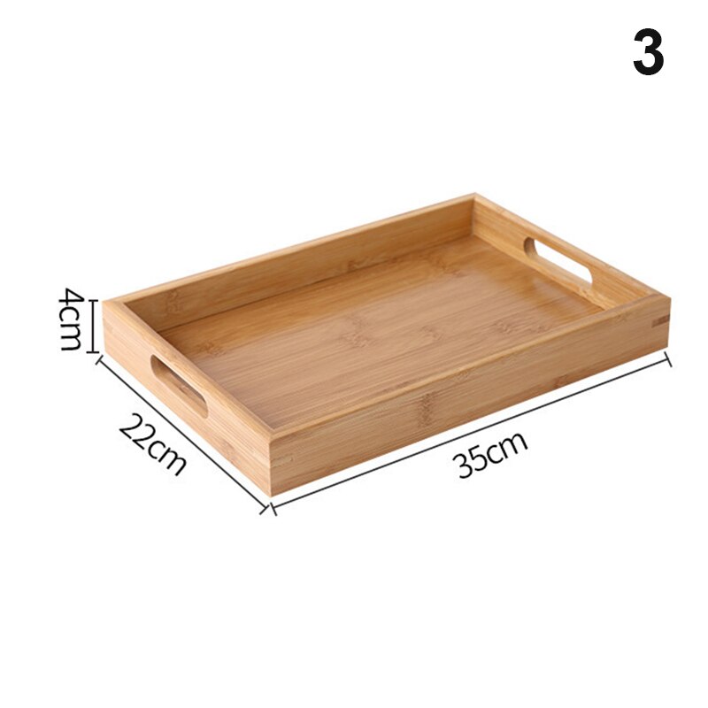 Bamboo Wooden Rectangular Tea Tray Solid Wood Tray Home Dry Tea Tray Kung Fu Tea Cup Tray Wooden Hotel Dinner Plate: 3