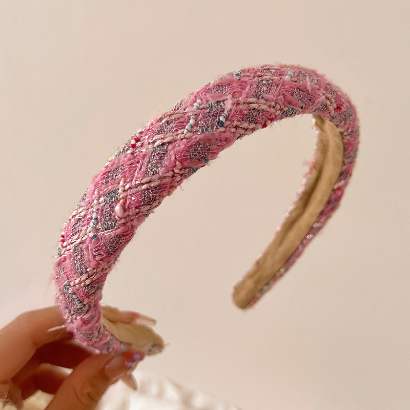 1 Uds. Cilantro rosa a la para mujer, aro para el pelo, banda para el pelo para mujer, nueva diadema, banda para el pelo de maquillaje, tocado, accesorios para el cabello: YELLOW
