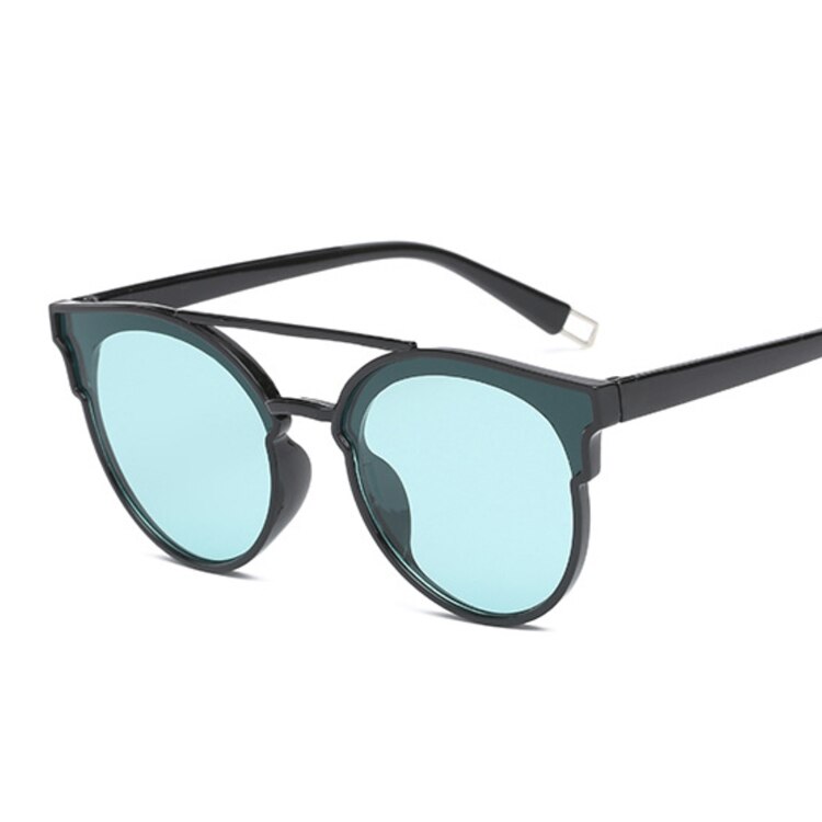 Gafas de sol de ojo de gato negras sexis para mujer, gafas de sol de famosa de lujo, nuevas gafas de sol de para mujer, gafas de sol pequeñas de doble haz UV400: BlackGreen