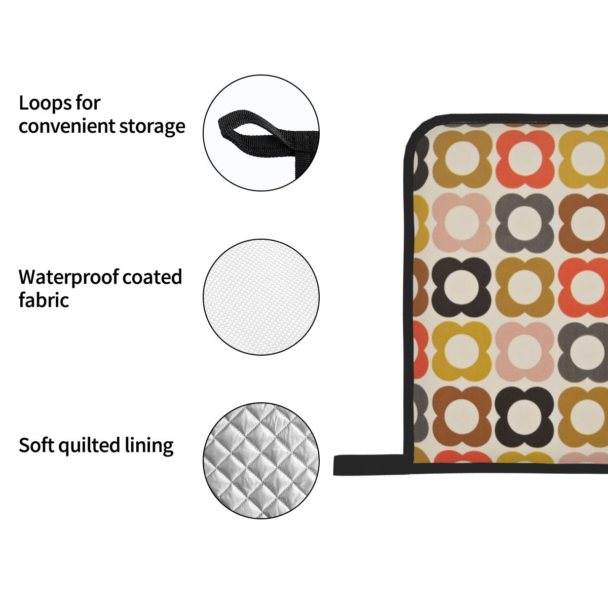 Orla Kiely Oven Mitts and Pot Holders 4pcs Set Heat Resistant Style BBQ Kitchen Gloves for Cooking Baking Grilling Potholder