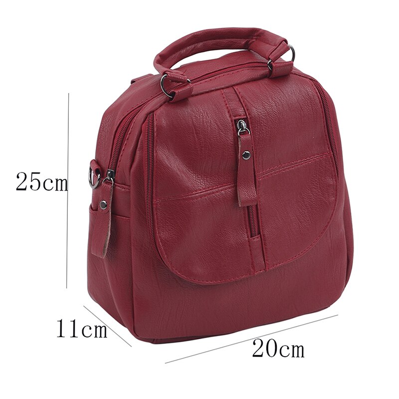 Brand Leather Women's Backpack School Bag Casual Backpack For Girls Double Zipper Leisure Shoulder Bags