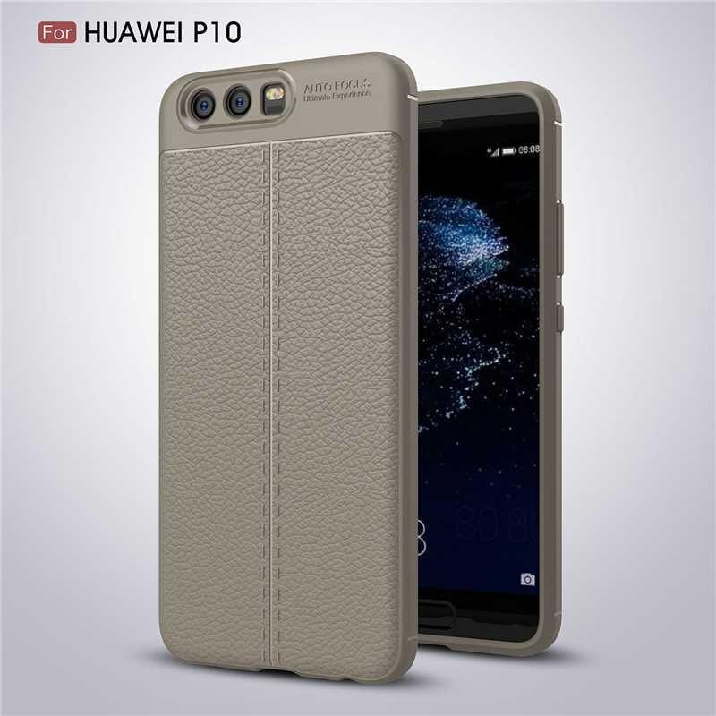 Mokoemi Lichee Patroon Shock Proof Soft 5.1 "Voor Huawei P10 Case Voor Huawei P10 Plus Mobiele Telefoon Case cover: For P10 / Gray