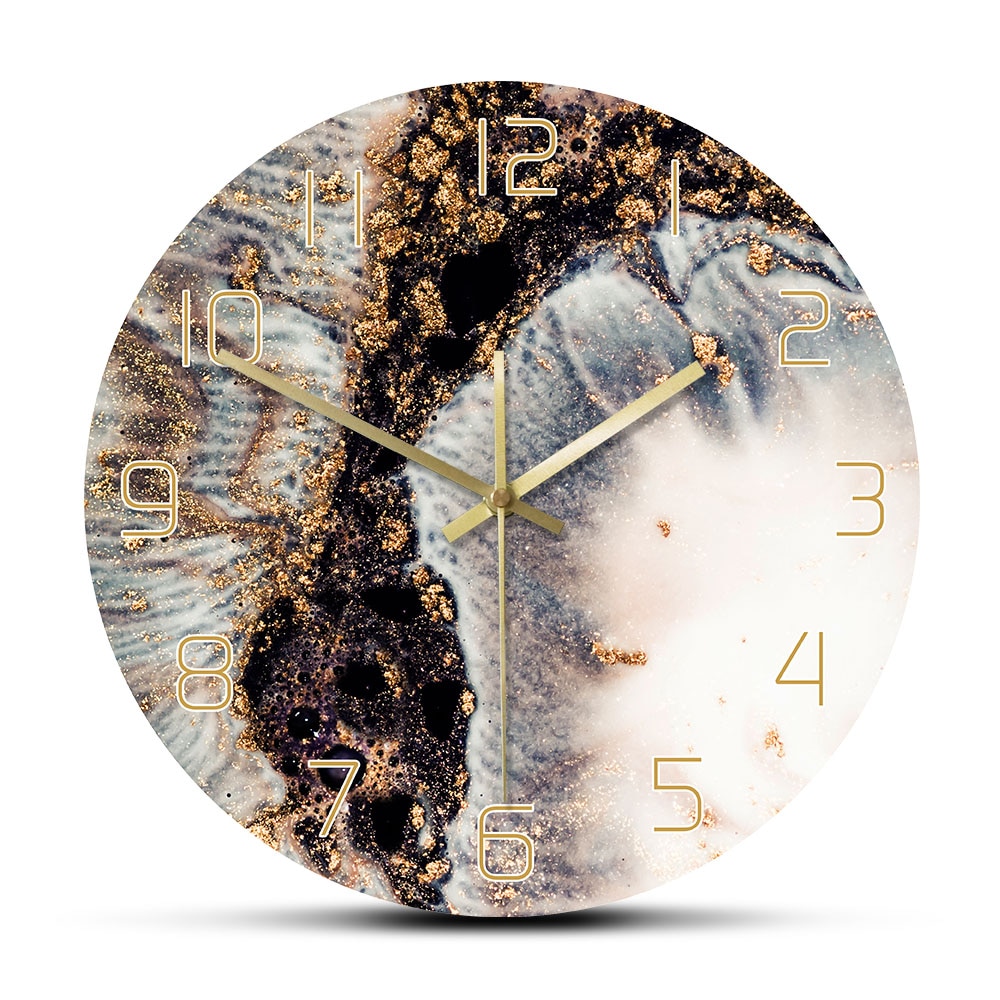 Marble Glitter Magic Rich Texture Print Wall Clock... – Grandado