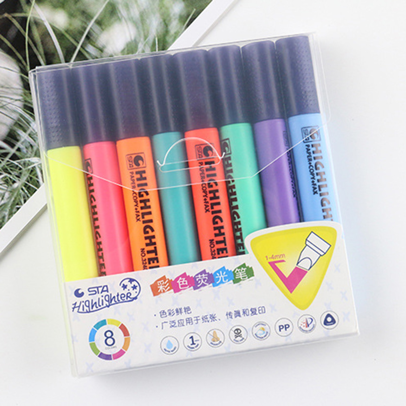 8 Kleuren/Set Markeerstift Fluorescerende Pen Set Diy Tekening Marker Pen Briefpapier Markeerstift Schilderen Graffiti Kantoorbenodigdheden