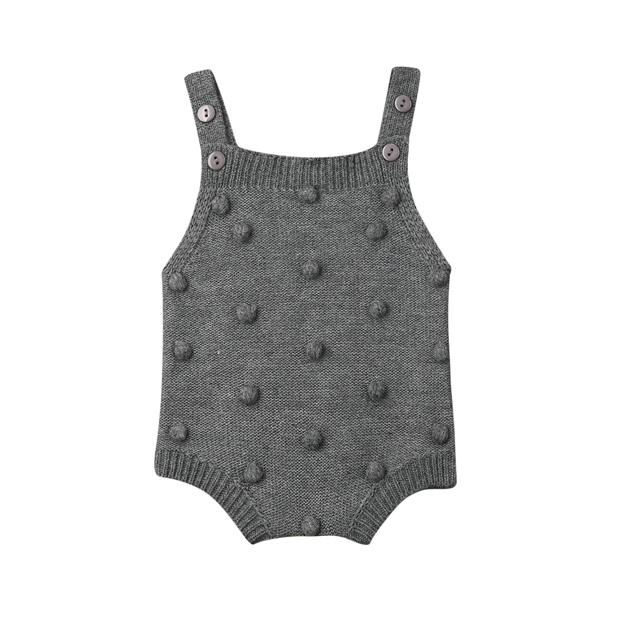 Infant Newborn Baby Boy Girl Rompers Solid 4 Colors Sleeveless Knit Jumpsuit Romper Cotton Clothes Outfit: Gray / 3M