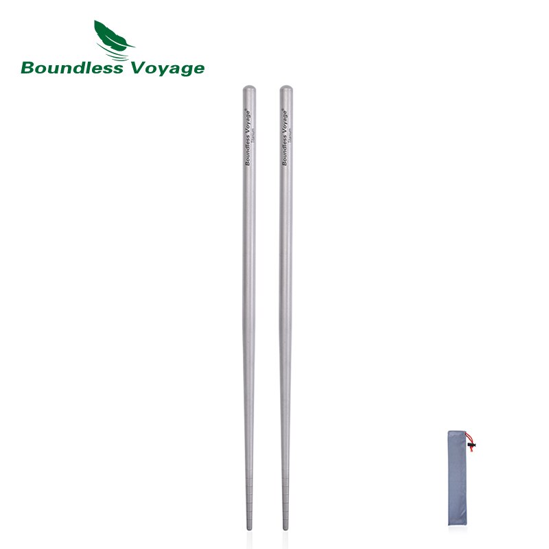 Boundless Journey-palillos redondos cuadrados de titanio para exteriores, cubiertos ultraligeros: Ti1002T-Round