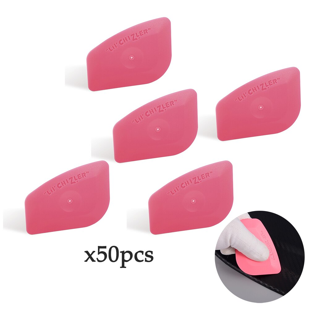 Ehdis 50 stk folie skraber vinyl film bil wrap auto hjemmekontor bil film mærkat montering rengøring pink skraber rude toner værktøj