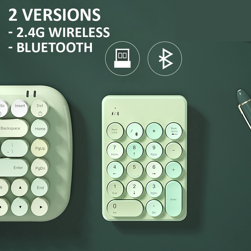 Wireless Numeric Keyboard Bluetooth Keypad Mini Numpad Mix Color Candy Protable For Laptop PC Computer Windows Teclados