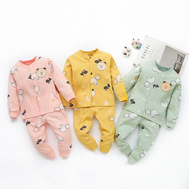 Baby Pyjama Suits Lente Herfst Baby Jongen Katoen Cartoon Lange Mouw Kleding Voor Peuter Meisjes Toevallige Zachte Sleepwears Kleding