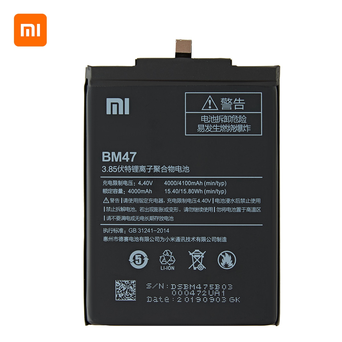 Xiao mi 100% Orginal BM47 4100mAh Battery For Xiaomi Redmi 3S 3X Redmi 4X Redmi 3 / 3pro BM47 Phone Replacement Batteries +Tools