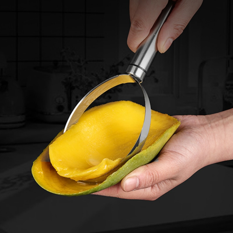 Separador de pulpa, pelador de sandía, cortador de frutas, rebanador, Skinner, dispositivo de pala de excavación, herramienta de cocina de acero inoxidable
