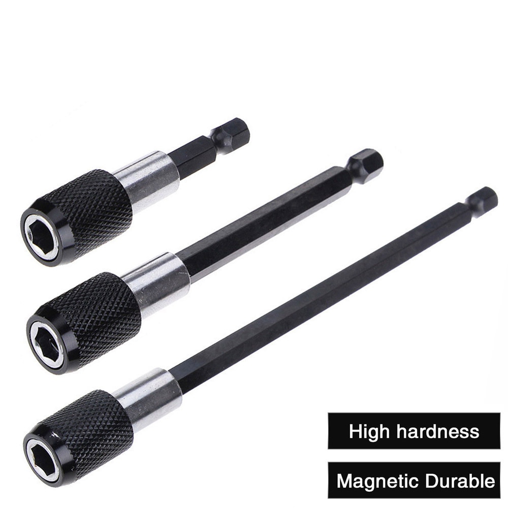 Oauee 1/4 Inch Hex Shank Quick Release Screwdriver Magnetic Bit Holder with Adjustable Collar Bar 60mm 100mm 150mm