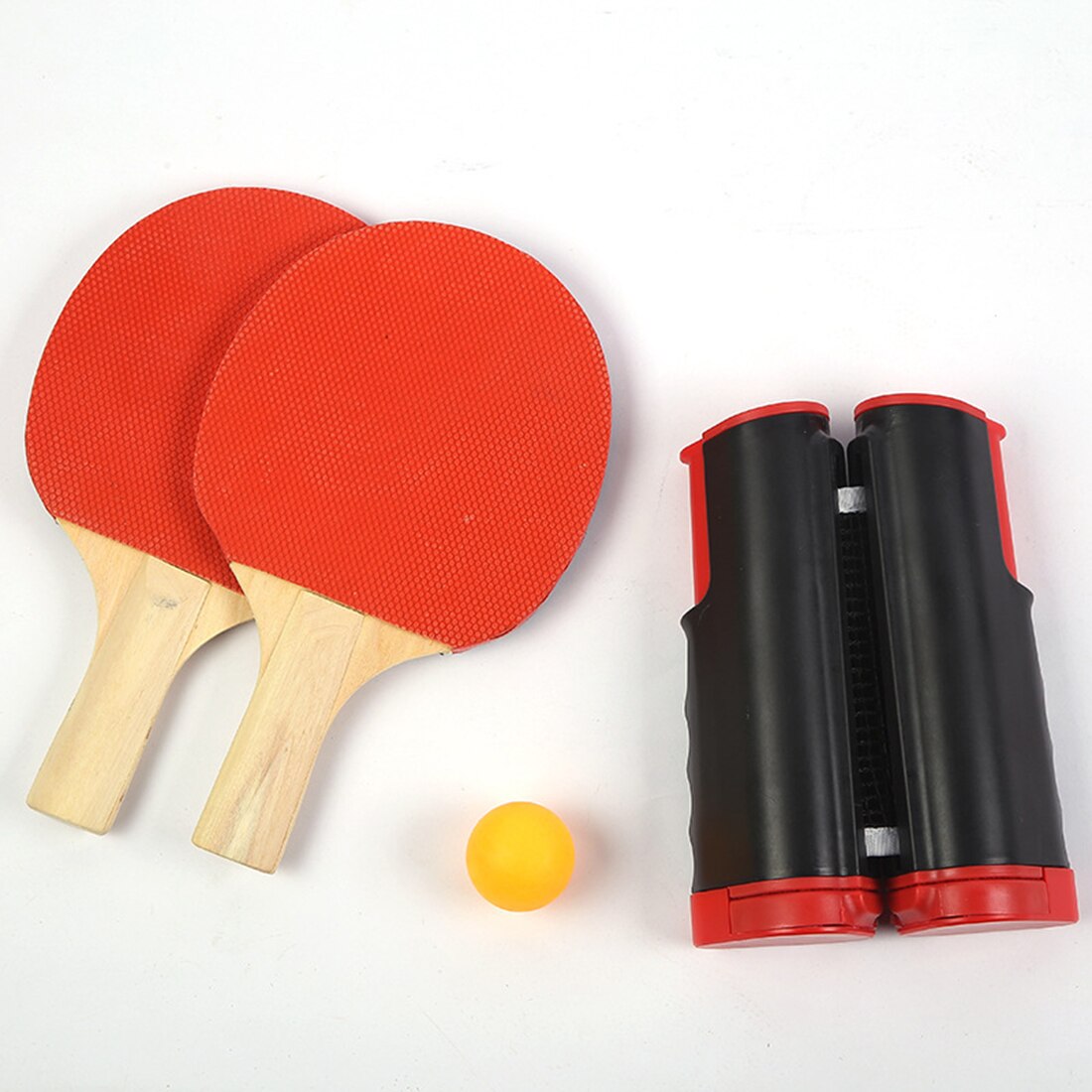 Tafeltennis pingpongset draagbaar telescopisch net rek 1 paar tafeltennisbatjes pingpong indoor oefenaccessoires