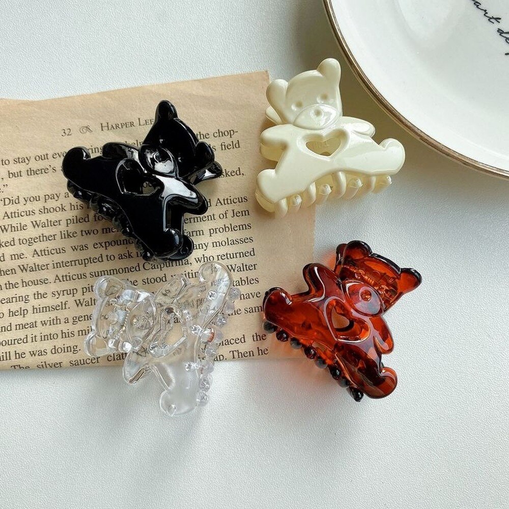 2Pc Koreaanse Kawaii Beer Haar Clip Klauw Klem Voor Vrouwen Meisjes Kids Haarspeld Krab Hoofdband Haar Washface Accessoires hoofddeksels