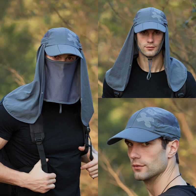 Zomer Uv Bescherming Zonnehoed Voor Vrouwen Mannen Opvouwbare Sneldrogend Waterdichte Baseball Caps Mannelijke Hals Flap Wandelen Vissen Hoeden