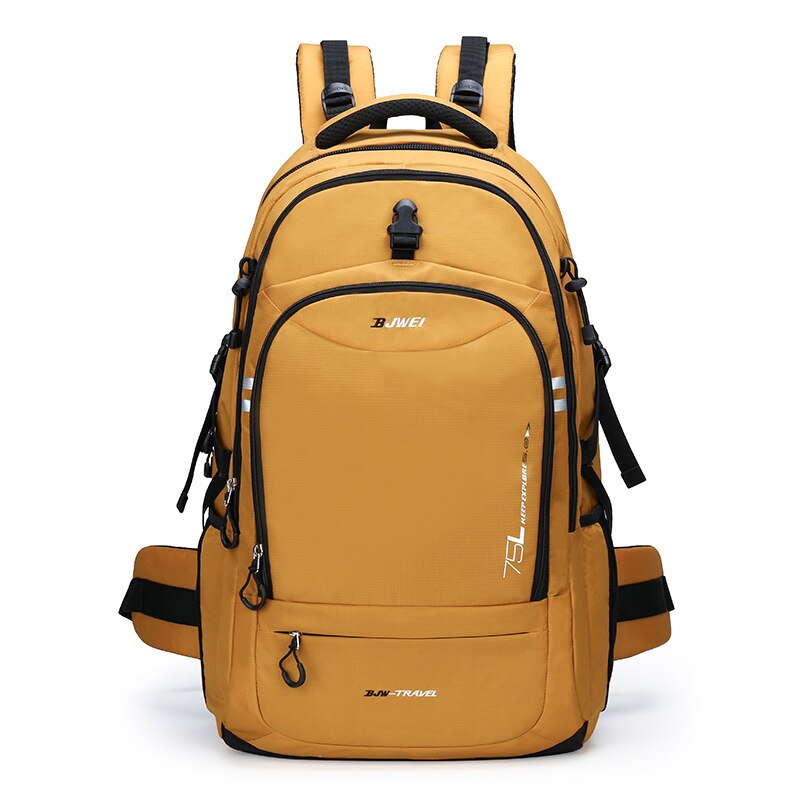 75L Unisex Men's Backpack Travel Back Pack Sports Bag Nylon Outdoor Trekking Rucksack Hiking Climbing Cycling Backpack for Male: yellow