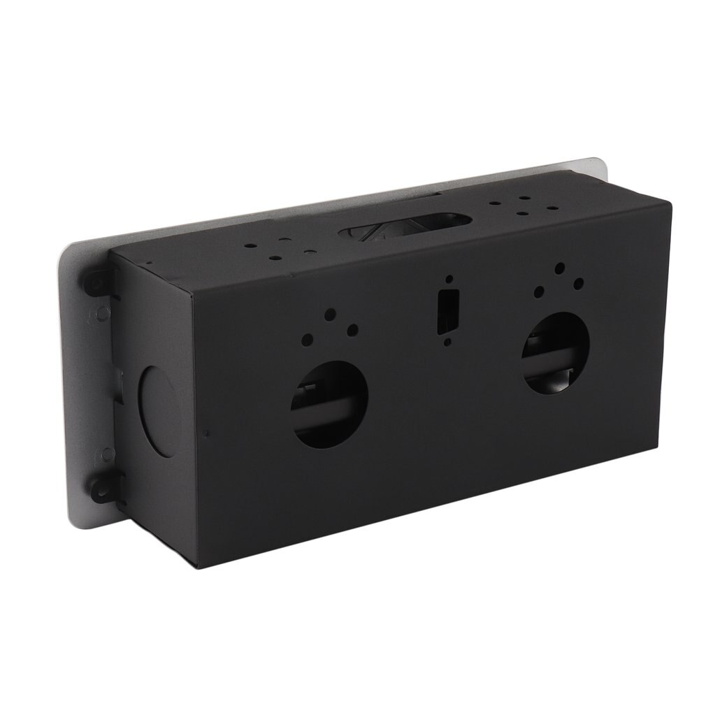 Practical Silver Round Side Desktop Conference Table Pop-Up Socket 2 Outlets Plug + 2USB Inserts Multipurpose Sockets EU Plug