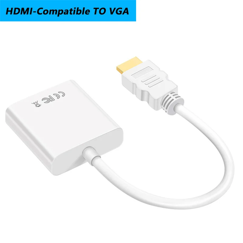 Kabel konwertera zgodny z HDMI na VGA 1080P Full HD Kabel adaptera konwersji HDMI-VGA do komputera PC Projektor HDTV Tablet Monitor: Czerwony