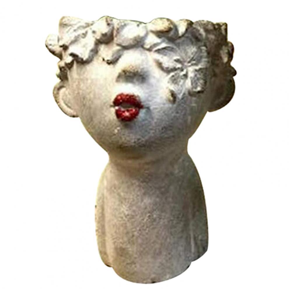 Bloempot Abstract Handgemaakte Hars Menselijk Hoofd Vaas Portret Sculptuur Multifunctionele Praktische Grappig Gezicht Planter Plant Potten