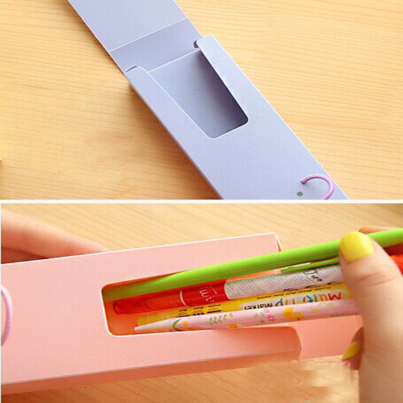 Sött leende pennfodral godisfärg plast pennask med hasp kawaii pvc låda billig brevpapper skola kontor mini bärbar